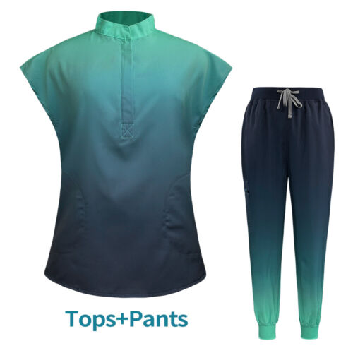 NiaaHinn Women's Medical Scrub Set - Zipper-Top & Jogger Trousers in Navy Royal - Picture 49 of 62