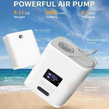3-in-1 Portable Rechargeable Inflator Air Pump, Deflator Vacuum and LED Lights