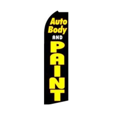 Auto Body & Paint Swooper Flutter Feather Flag | 3ft W x 11.5ft Tall