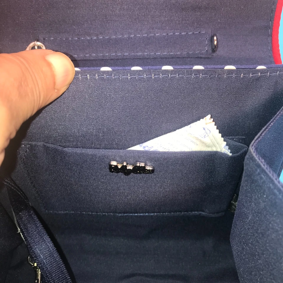 NUEVO SIN ETIQUETAS RUBY SHOO Mujer Bandolera Bolso de Mano AZUL MARINO CON Lunares Blancos Foto 2 de 4