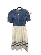 Vintage 1970s CottageCore Prairie Gunne Sax Style Calico Pin Tuck Dress 12-16