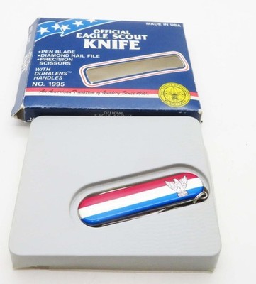 D8) CAMILLUS EAGLE SCOUT FOLDING KNIFE WITH ORIGINAL BOX