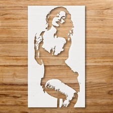 Seated Figure Silhouette Wall Art Reusable Plastic Stencil - StencilAir