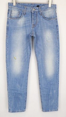 TAKESHY KUROSAWA TK08FR Men's Jeans W34 Light Blue Distressed Slim Non-Stretch *