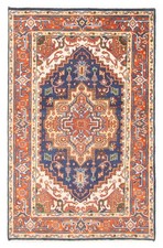 Vintage Hand-Knotted Area Rug 3'11" x 6'1" Traditional Oriental Wool Carpet