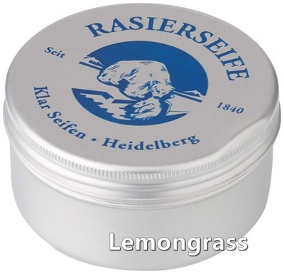 NEW KLAR Seifen Lemongrass Shaving Soap in Tin - Made in Germany 3.9 oz (110 g)