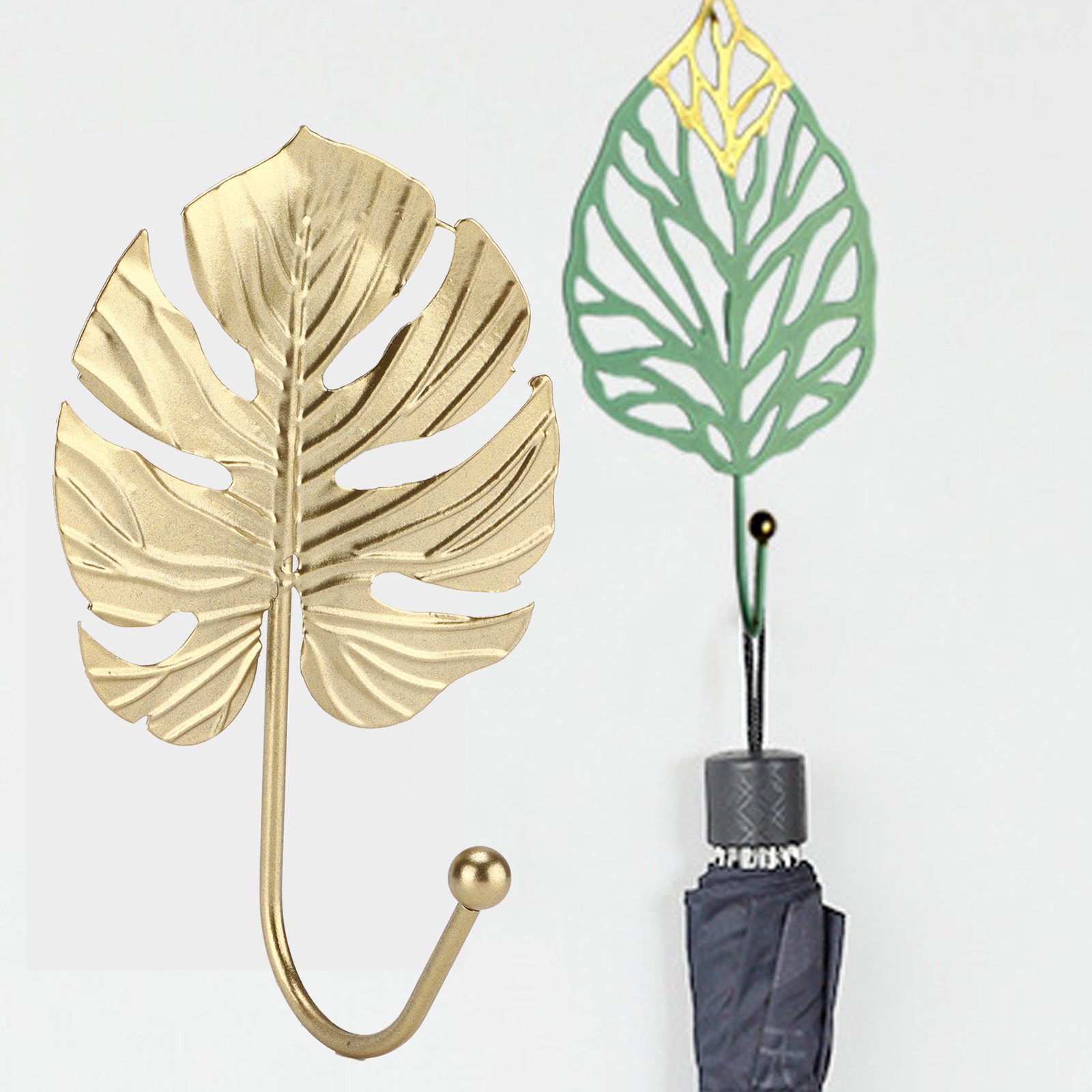 Metal Hook Creative Mini Hanger Golden LeafShaped Functional Convenient For
