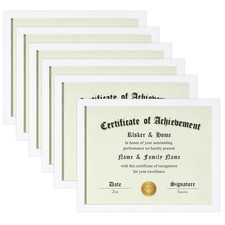 ELSKER HOME 8.5x11 Picture Frame Certificate Document Frame 6-Pack White Award