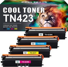 Cool Toner TN423 Compatible Toner Cartridge Pack of 4 Black Cyan Yellow Magenta