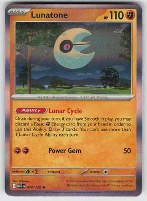 PO-02 Holo Lunatone 074/132 Rare ME01: Mega Evolution