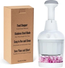 Pampered Chef Push Function Food Chopper #2585 - White- FREE SHIPPING