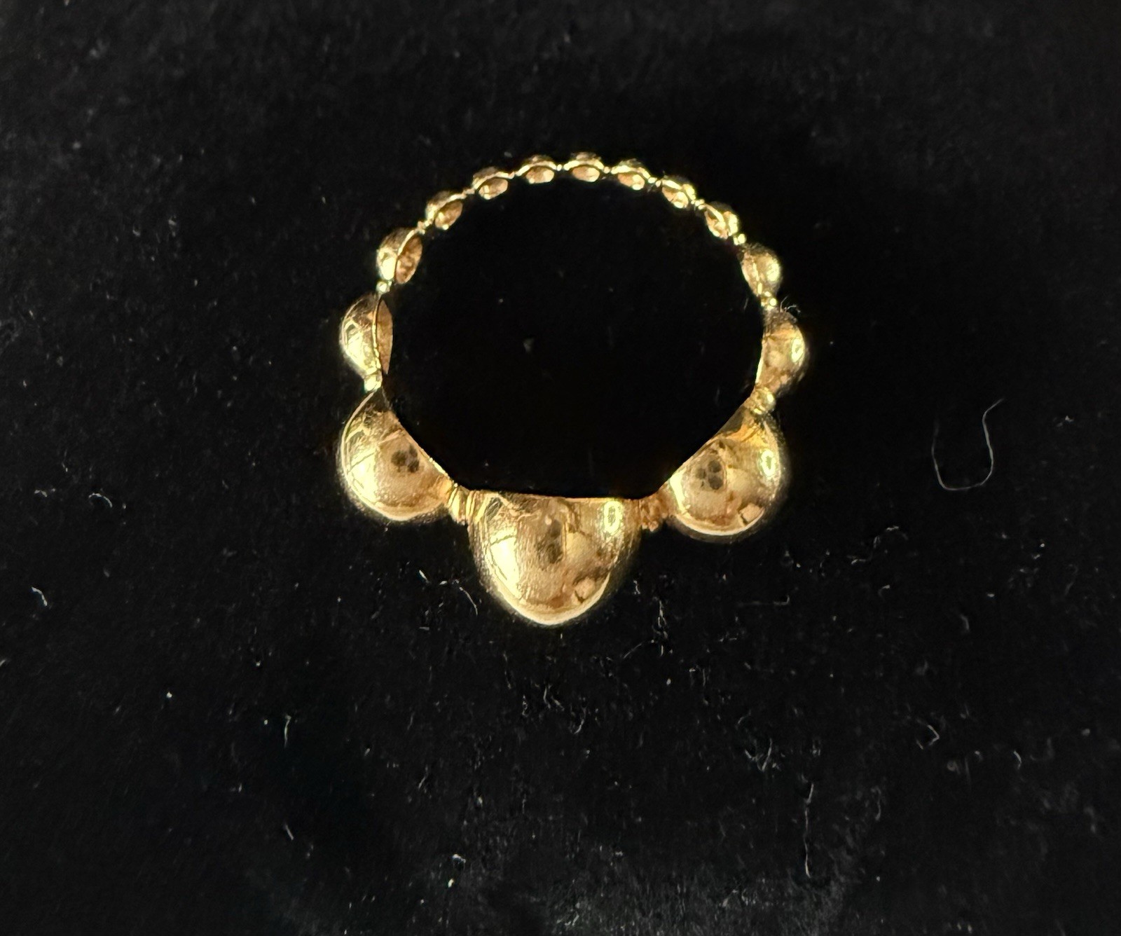 Real 18K Yellow Saudi Gold Bubble Ring for Women’s Girls Size 5.5