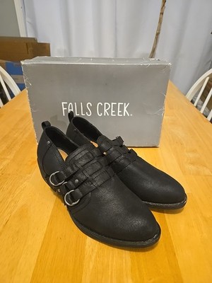 Falls Creek Mara Black Womens Casual Buckle Shoes Size 8.5 Damaged Box