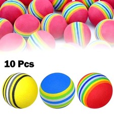 10Pcs Golf Swing Training Foam Balls Soft Rainbow Sponge Indoor Practice Aid
