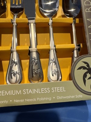 13940 純銀セット 286g Towle Everyday Palm Breeze Stainless Steel 20pc. Flatware Set