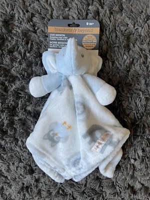 Blankets & Beyond Baby blau & weiß Elefant Stofftier Bettdecke Decke Brandneu mit Etikett NEU