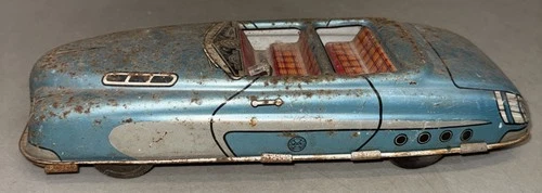 MARX V89 CONVERTIBLE TIN FRICTION CAR TOY IN BLUE