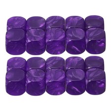 16 mm Dice Blank 50 Pcs Rounded Corner with Pearl Smoothed Surface Purple