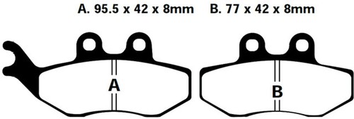 Pastillas Freno Delantero y Trasero para Benelli Velvet 125/250 / LC Touring - Imagen 2 de 4