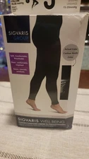 SIGVARIS Soft Silhouette Leggings Black  Footless Compression 5-20 mmHg 