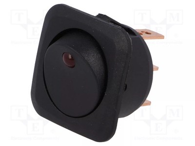 R13-203-DC SPST ROCKER LED ON-OFF Pos: 2 schwarz 10A/12VDC