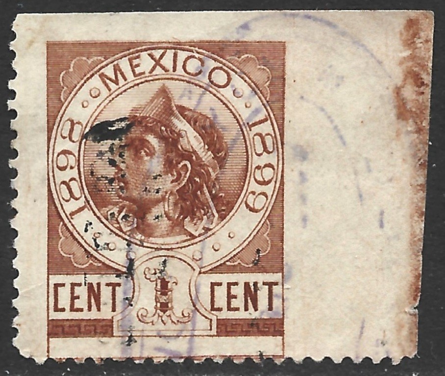 Mexico Revenue 1898 Renta Interior 1c Brown LARGE MARGIN #R 165B Fine Used