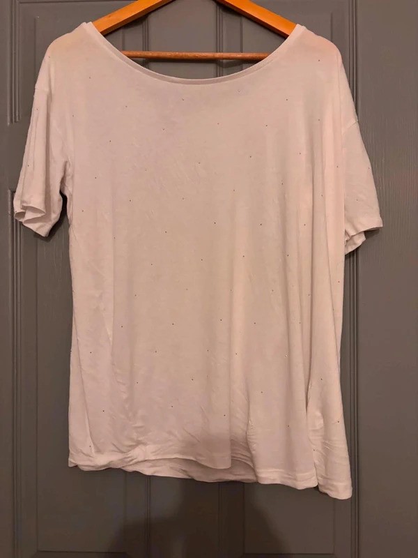 Next White Studded Short Sleeve T-Shirt Size 14 image 3