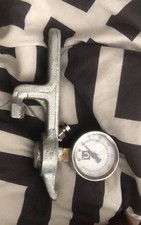 Metal Railroad Gauge Tool with Hook and Pressure Dial