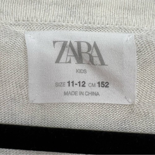 Zara Kids Cream Knit Cardigan Sweater Girls Size 11/12 Duster Open Front Casual - Picture 3 of 9