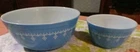 2 VTG  40 , 1/2 Qt and   401, 1  1/2 Pt Pyrex Cinderella Bowl  Snowflake Blue