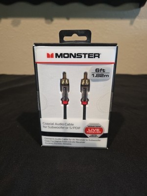 Monster Coaxial Audio Cable For Subwoofer Or S/PDIF 6 Ft AV CD-AV Receiver Coax