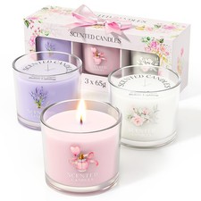 Candles, Scented Candle Gift Set for Stress Relief, 3 Votive Candles Women and