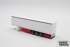 Herpa Gardinenplanenauflieger Schmitz 3achs weiß/rot 640398 1:87 /HS1035