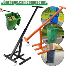 Heavy Duty Metal Wheelie Bin Trash Compactor Waste Recycling Bin Hand Compactor