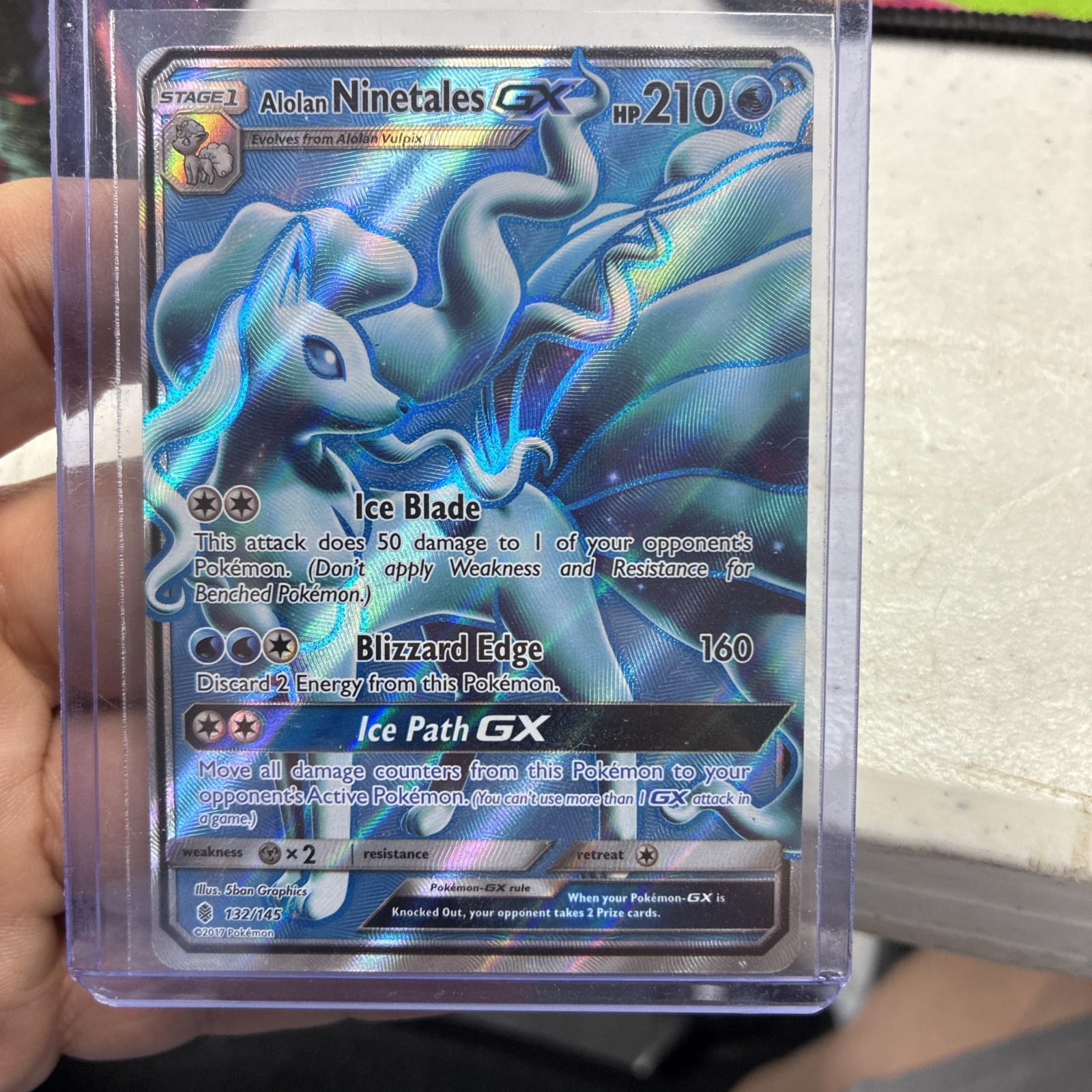 Alolan Ninetales GX - 132/145 - Full Art Ultra Rare Nm 