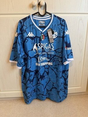 Neu mit Etikett Neu Spezia Calcio Kappa XXL drittes Shirt 2024 blau Set