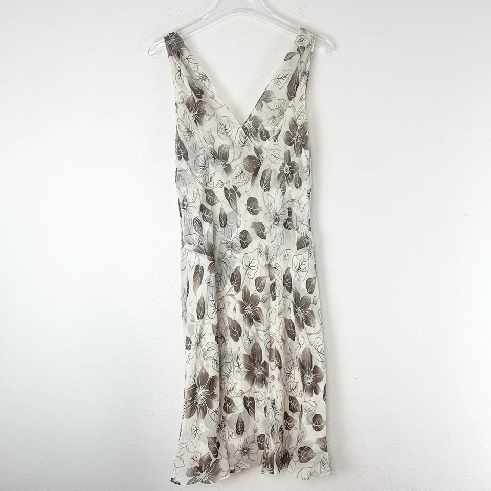 VTG Ann Taylor LOFT Dress Womens 8 Floral 100% Silk Y2K Midi Fairy 90s Feminine - Image 4 of 4