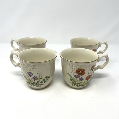 Mikasa Margaux Fine Ivory Teacup Coffee Cup Set of 4 Floral Gold Rim - Picture 2 of 10