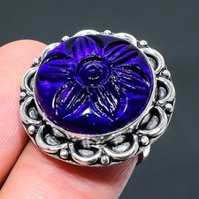 London Blue Topaz 925 Sterling Silver Gemstone Ethnic Jewelry Ring 6.5" NS 24961