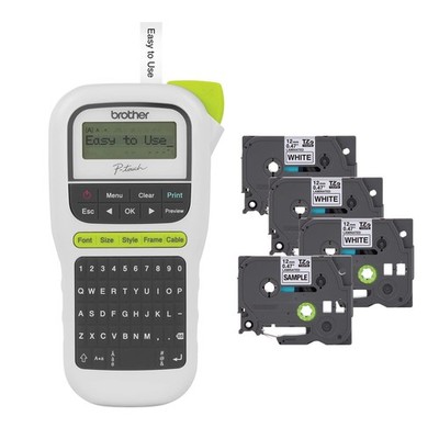 P-Touch, PTH110BP, Easy Portable Label Maker Bundle (4 Label Tapes Included),...