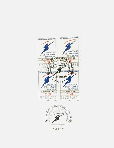 Hiver 1992: Albertville - FDC FRANCE 1991 JEUX OLYMPIQUES D'ALBERTVILLE 1992 SKI ALPIN VAL D'ISERE