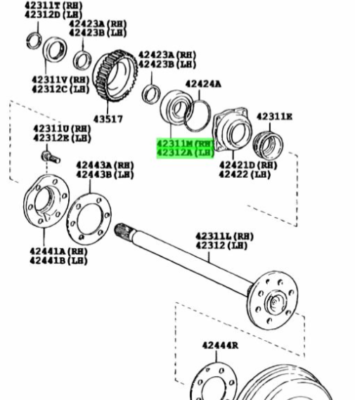 Toyota Genuine OEM BEARING FOR REAR AXLE SHAFT RH LH 90363-40071