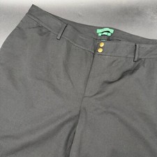 Lauren Ralph Lauren Connor Black Flat Front Chinos Women's Plus Size 20W