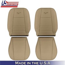 1999-2004 Fits Ford Mustang V6 Leatherette Front Seat Covers Medium Parchment