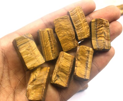5 Piece Tiger s Eye crystal Rough Size 28-30 MM Natural Gemstone Unpolished Raw 