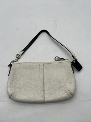 Coach weiche weiße genarbte Leder Geldbörse Portemonnaie Kalbsleder mit Hängeetikett Vintage Y2K - Bild 2 von 9