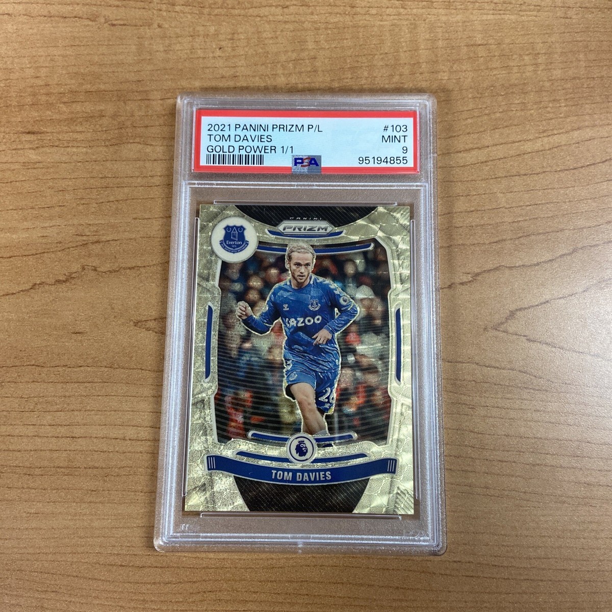 2021 Panini Prizm Premier League Tom Davies Gold Power 1/1 #103