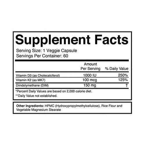 Divine Health's Hormone Zone |150mg of DIM | 100mcg of Vitamin K2 | 1000IU of... - Picture 3 of 7