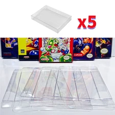 5 Box Protectors for NINTENDO NES Video Game Boxes! Clear Display Cases CIB New