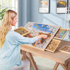 1500PCS Puzzle Table Tilting Adjustable Jigsaw Puzzle Board 4 Drawers W/ Cover